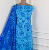 Georgette Blue Unstitched Suit
